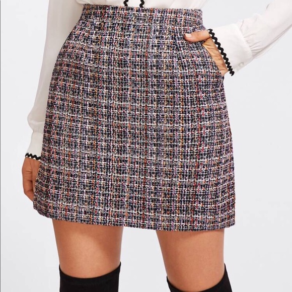 Multicolour tweed skirt size M - Picture 1 of 3